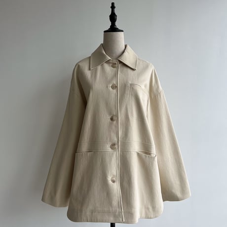 【nokcha original】twill over jacket/ivory_no0198