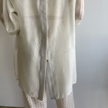 【nokcha original】2way volume sheer blouse/ivory_nb0049