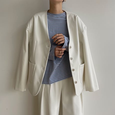 《予約販売》no collar jacket/2colors_no0280