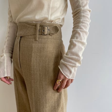 【nokcha original】material belt pants_np0550