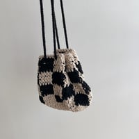《予約販売》checkered pattern knit bag_na0576