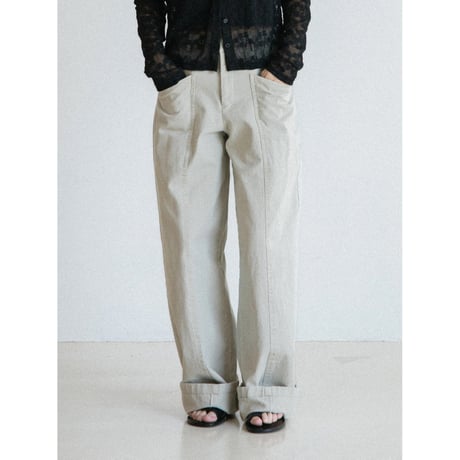 《予約販売》center press accent pants/2colors_np1250