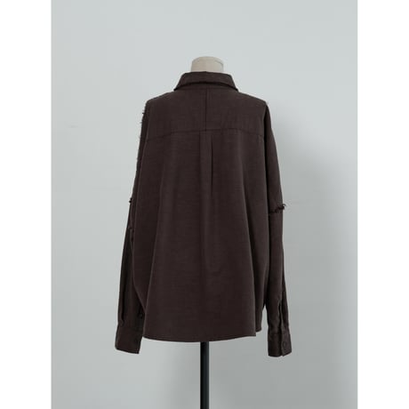 【 RESTOCK 】 - AUTHENTIC series - vintage like over washed shirt/ash brown_an0045