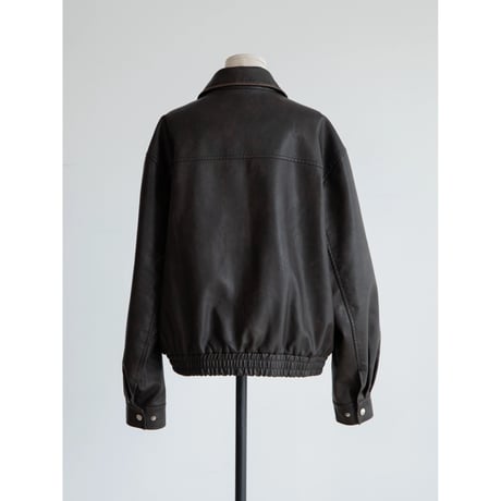 《予約販売》vintage like  fake leather jacket/2colors(unisex)_no0469