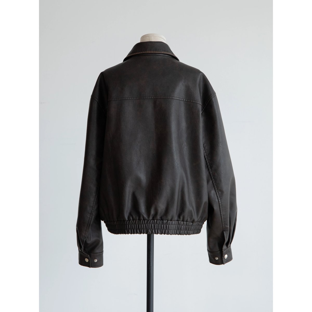 予約販売》vintage like fake leather jacket/2colors