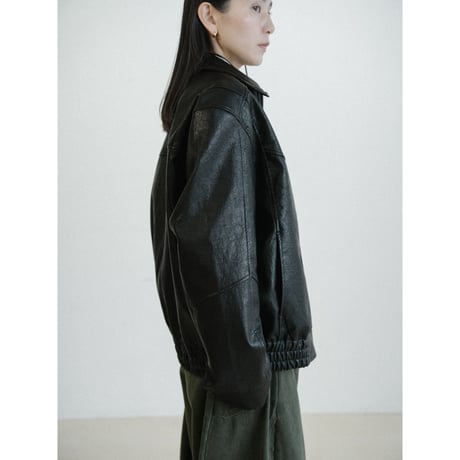 《予約販売》accent fake leather jacket(unisex)_no0503