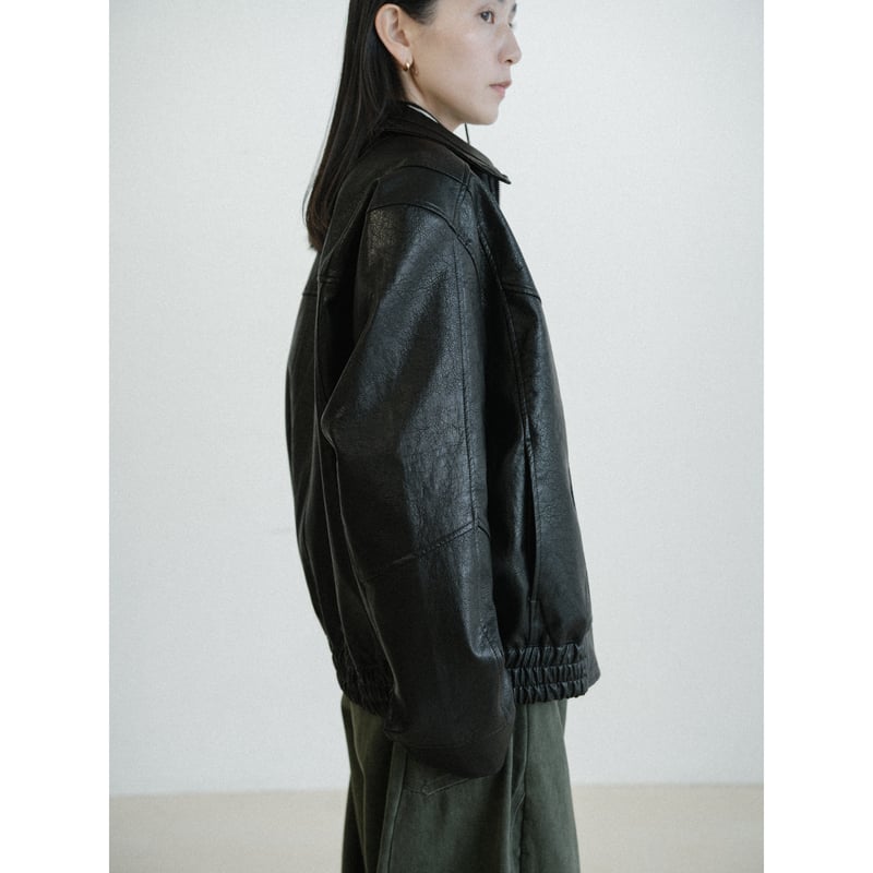 予約販売》accent fake leather jacket(unisex)_no0503