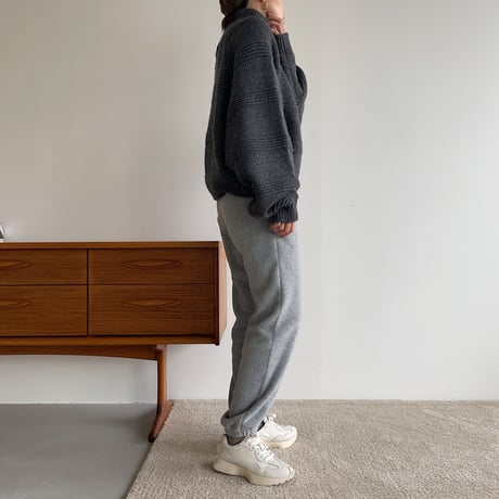 【nokcha original】zip up over knit/charcoal_nt1184