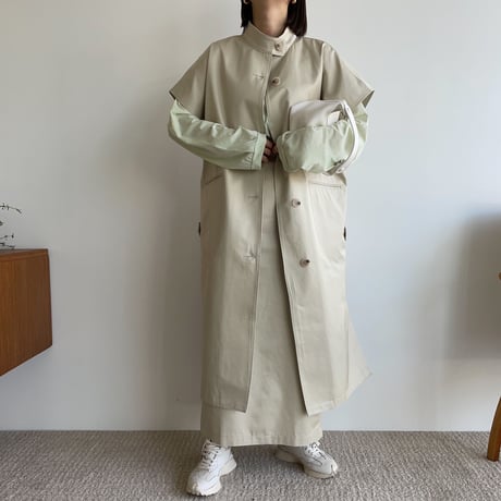 【nokcha original】twill long skirt/ivory_ns0063