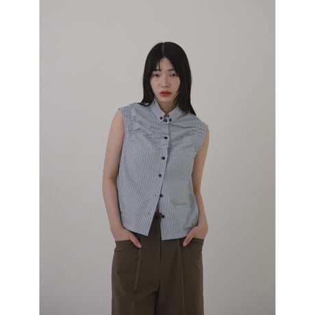 【NOKCHA original】minimal gather blouse/2colors_nb0245