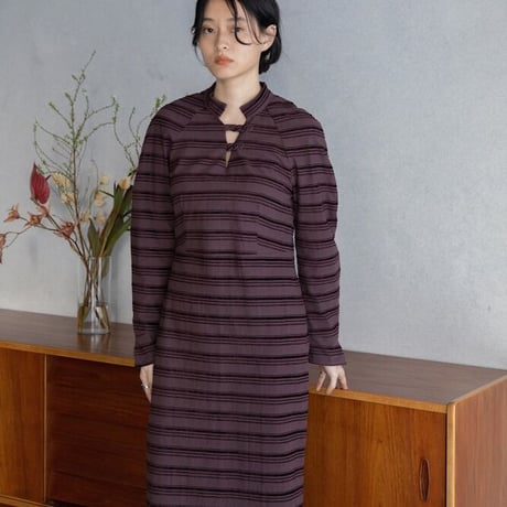 【nokcha original】jacquard lady dress/burgundy_nd0118