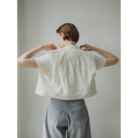 - AUTHENTIC series - material linen vest/ivory_an0041