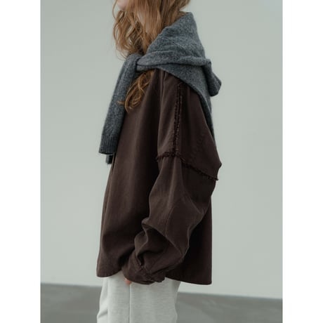 【 RESTOCK 】 - AUTHENTIC series - vintage like over washed shirt/ash brown_an0045