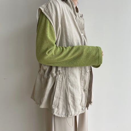《予約販売》linen military vest_nt1333