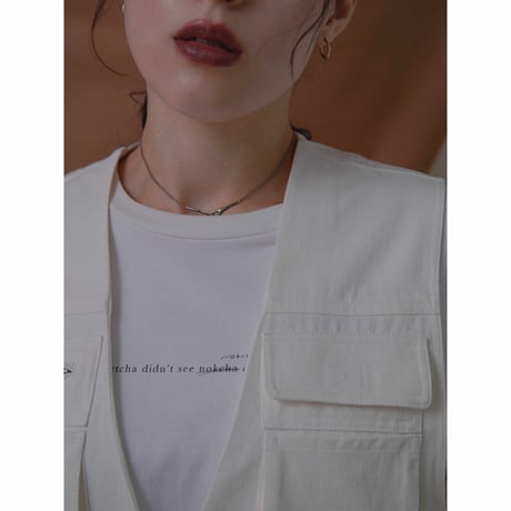 - AUTHENTIC series - mannish twill vest/white_an0007