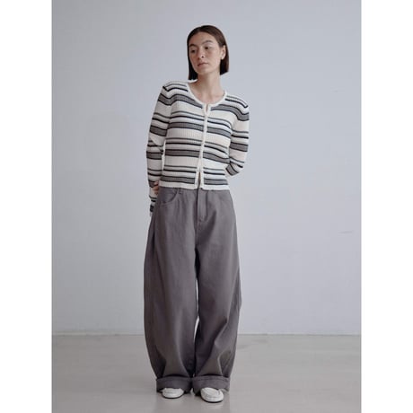 《予約販売》accent border knit cardigan/2colors_nt2515