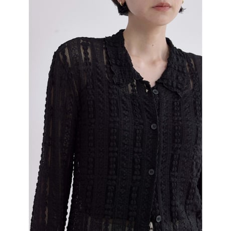 《予約販売》jacquard sheer lady tops/2colors_nt2521