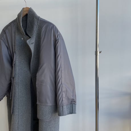 【nokcha original】HAND MADE oval coat/melange gray_no0305