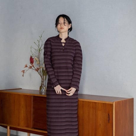 【nokcha original】jacquard lady dress/burgundy_nd0118