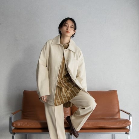 【nokcha original】tuck botan pants/ivory_np0534
