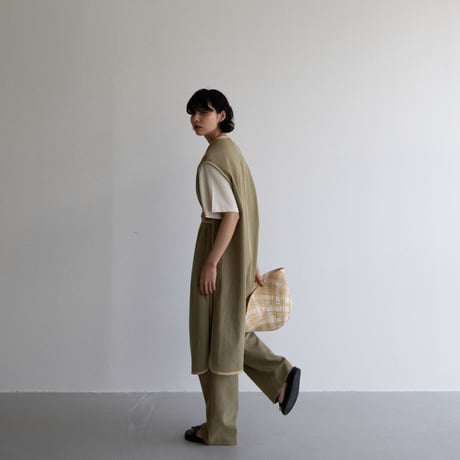 【nokcha original】piping pants/khaki_np0593