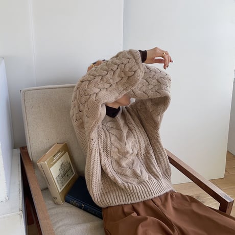《予約販売》detail cable knit/2colors_nt0783