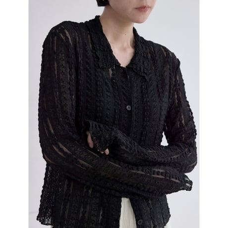 《予約販売》jacquard sheer lady tops/2colors_nt2521