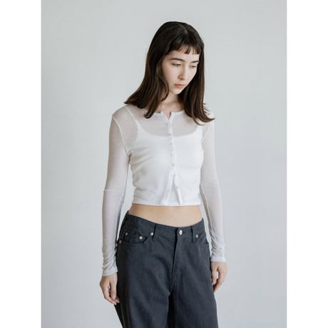 《予約販売》croped sheer lib cardigan/3colors_nt2582