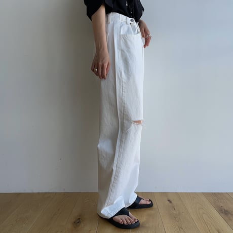 《予約販売》cut white pants_np0814