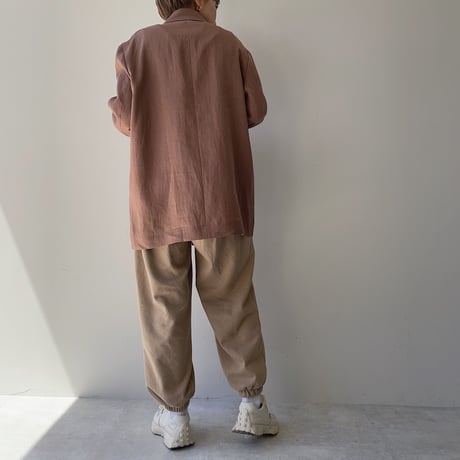 【nokcha original】linen tailored jacket/pink brown_no0159