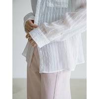 《予約販売》accent stripe mannish sheer shirt/2colors_nb0383