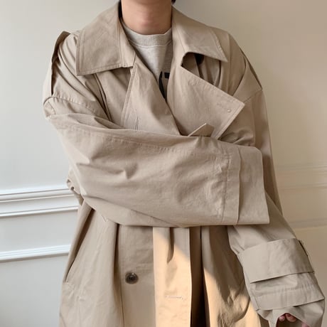 【NOKCHA  original】over trench coat /light beige_no0006