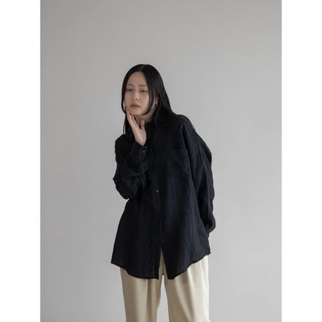 《予約販売》accent stripe sheer shirt/2colors_nb0238