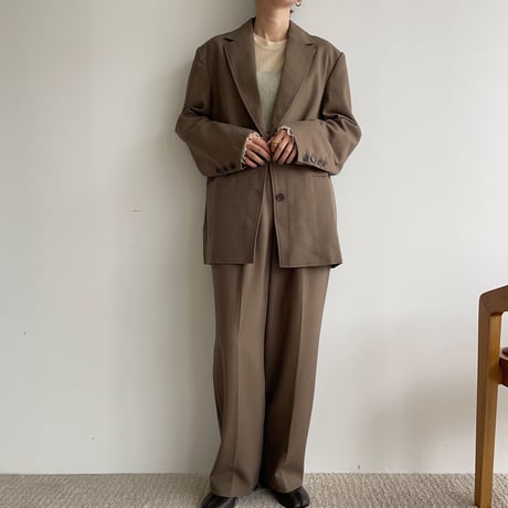 【nokcha original】buckle slacks pants/brown_np0668