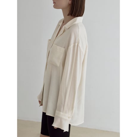 《予約販売》open collar mannish shirt/2colors_nb0365