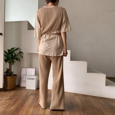 【nokcha original】quality linen knit pants/beige_np0211