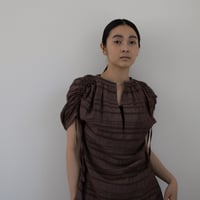 【nokcha original】mulch jacquard blouse/brown_nb0155