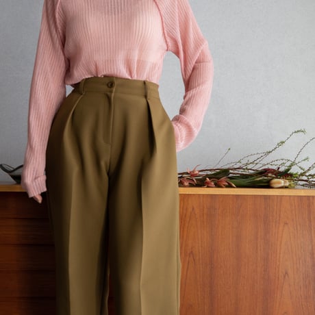 【nokcha original】tuck oval pants/khaki brown_np0537