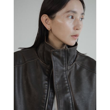 《予約販売》ash fake leather jacket/2colors(unisex)_no0474