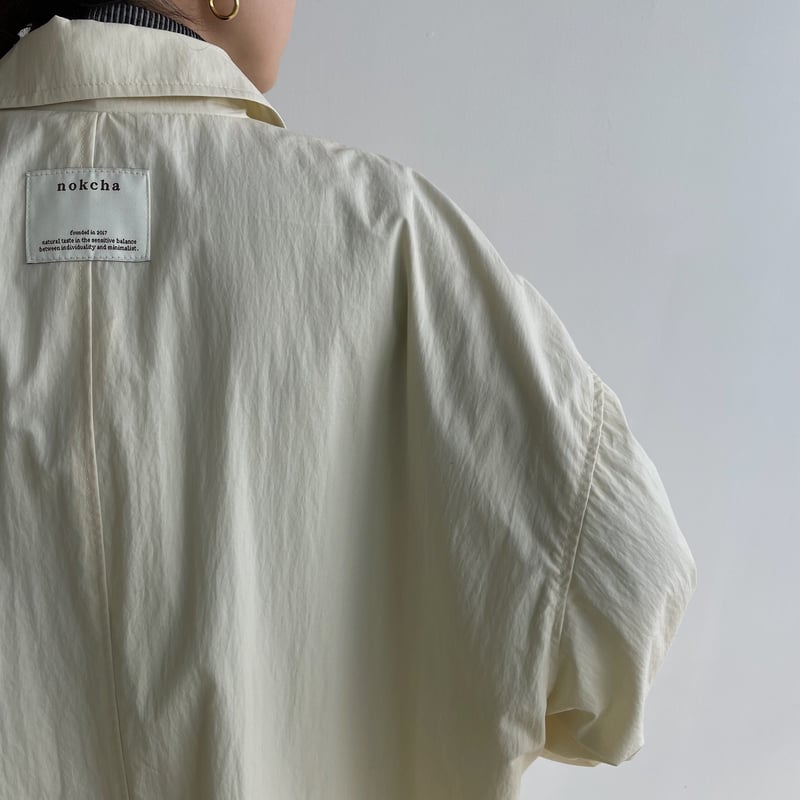 nokcha original】s/s long coach jacket/ivory_no
