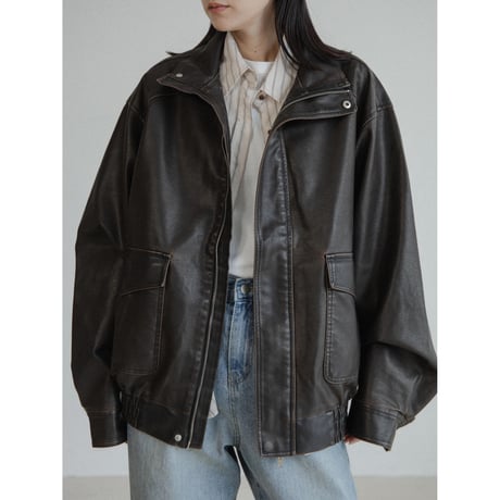 《予約販売》ash fake leather jacket/2colors(unisex)_no0474