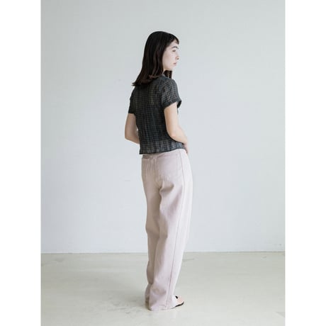 《予約販売》croped sheer check shirt/2colors_nb0378