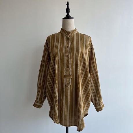 【nokcha original】jacquard over blouse/camel_nb0042