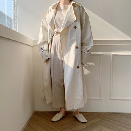 【NOKCHA  original】over trench coat /ivory_no0005