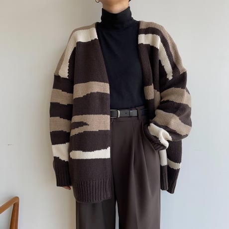 【nokcha original】ennui knit cardigan/deep brown_nt1502