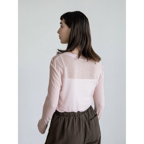 《予約販売》v neck sheer lib tops/3colors_nt2583