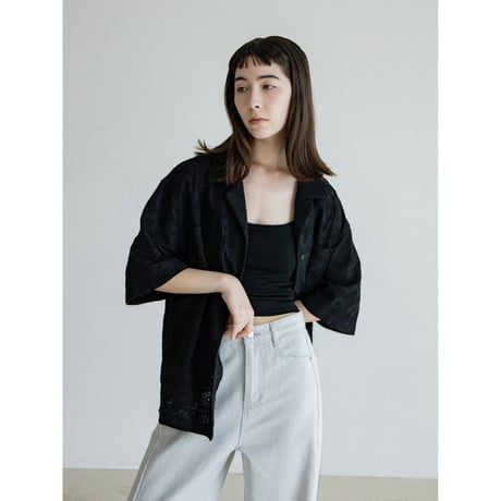 《予約販売》lacy open collar shirt/2colors_nb0380