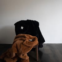 【nokcha original】long fur coat/navy black_no0240