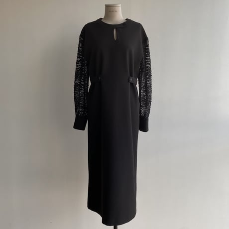 【nokcha original】sleeve dress/black_nd0135