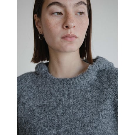 《予約販売》melange over knit hoodie/2colors(unisex)_nt2482